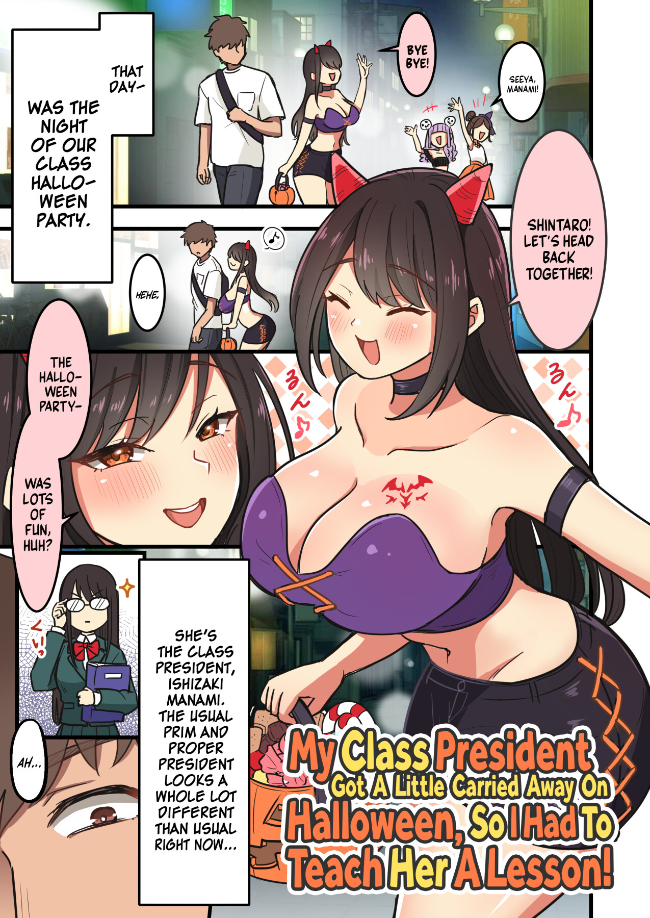 Hentai Manga Comic-My Class President Got a Little Carried Away On Halloween, So I Had toTeach her a Lesson!-Read-1